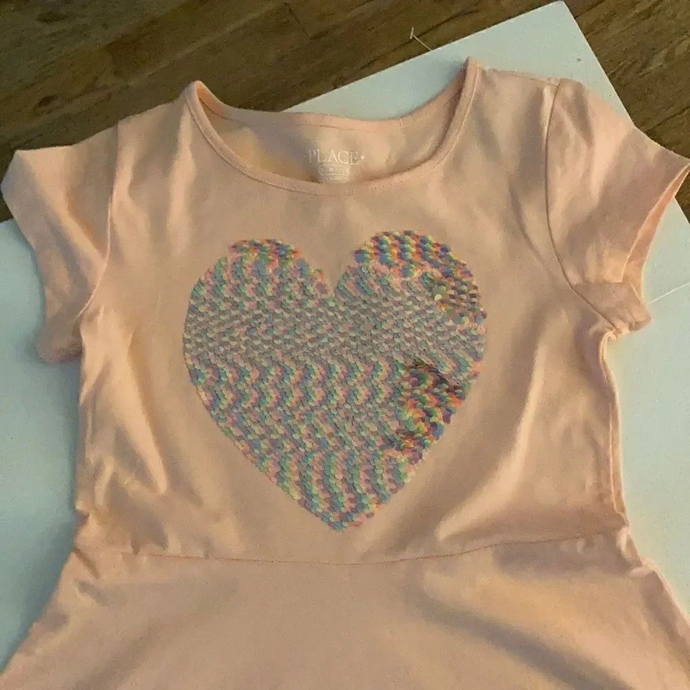Fit n Flare Dress with Flip Sequins Heart
